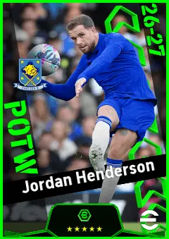 Jordan Henderson eFootball 2026 player card, 94 OVR DMF