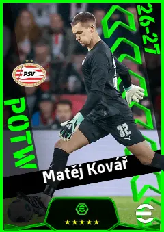 Matěj Kovář eFootball 2026 player card, 93 OVR GK