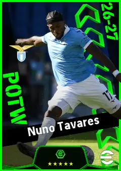 Nuno Tavares eFootball 2026 player card, 93 OVR LB