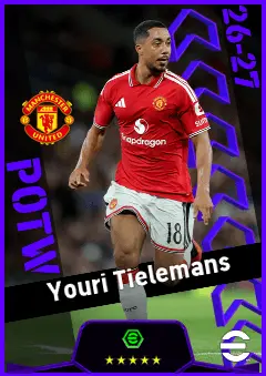 Youri Tielemans eFootball 2026 player card, 94 OVR CMF