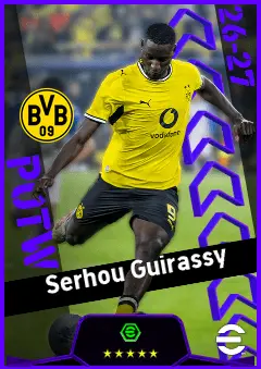 Serhou Guirassy eFootball 2026 player card, 95 OVR CF
