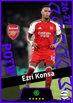 Ezri Konsa eFootball 2026 player card, 94 OVR CB