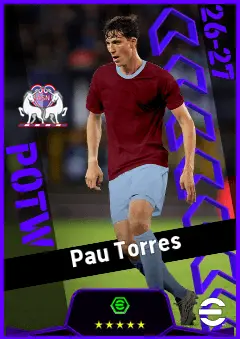 Pau Torres eFootball 2026 player card, 93 OVR CB