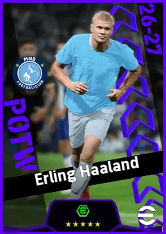 Erling Haaland eFootball 2026 player card, 97 OVR CF