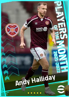 Andy Halliday eFootball 2026 player card, 79 OVR DMF