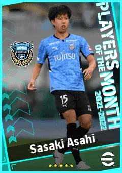 Sasaki Asahi eFootball 2026 player card, 77 OVR LB