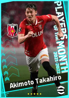 Akimoto Takahiro eFootball 2026 player card, 86 OVR CF