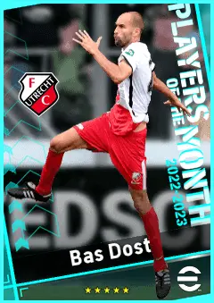 Bas Dost eFootball 2026 player card, 90 OVR CF