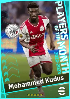 Mohammed Kudus eFootball 2026 player card, 90 OVR CF