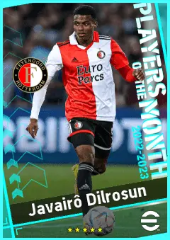 Javairô Dilrosun eFootball 2026 player card, 88 OVR CMF