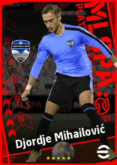 Djordje Mihailović eFootball 2026 player card, 91 OVR AMF