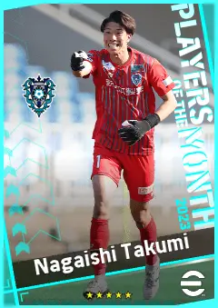 Nagaishi Takumi eFootball 2026 player card, 87 OVR GK