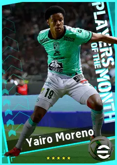 Yairo Moreno eFootball 2026 player card, 89 OVR LMF