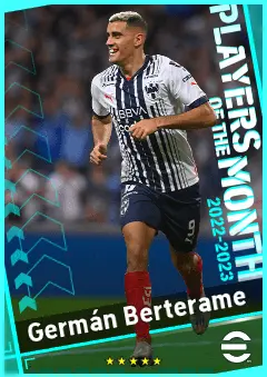 Germán Berterame eFootball 2026 player card, 92 OVR CF