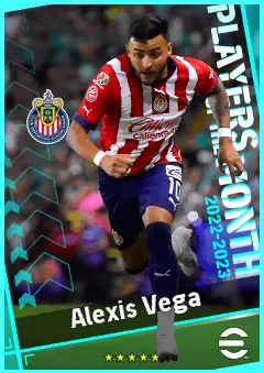 Alexis Vega eFootball 2026 player card, 90 OVR LWF