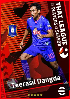 Teerasil Dangda eFootball 2026 player card, 89 OVR CF