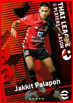 Jakkit Palapon eFootball 2026 player card, 81 OVR RWF