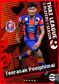 Teerasak Poeiphimai eFootball 2026 player card, 80 OVR CF