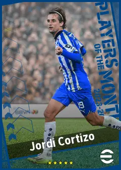 Jordi Cortizo eFootball 2026 player card, 90 OVR RMF