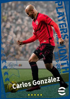 Carlos González eFootball 2026 player card, 90 OVR CF