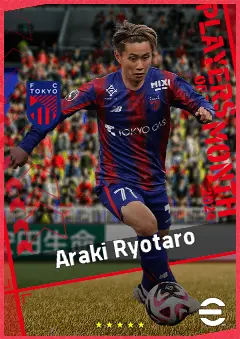Araki Ryotaro eFootball 2026 player card, 90 OVR AMF