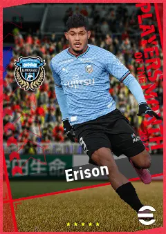 Erison eFootball 2026 player card, 91 OVR CF
