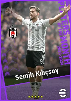Semih Kılıçsoy eFootball 2026 player card, 90 OVR CF