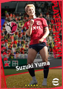 Suzuki Yuma eFootball 2026 player card, 91 OVR CF