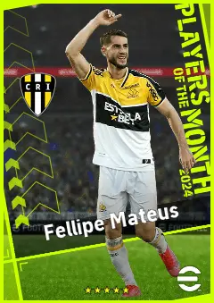 Fellipe Mateus eFootball 2026 player card, 90 OVR AMF
