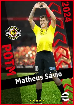 Matheus Sávio eFootball 2026 player card, 90 OVR LMF