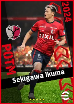 Sekigawa Ikuma eFootball 2026 player card, 92 OVR CB