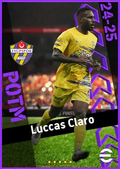 Luccas Claro eFootball 2026 player card, 89 OVR CB