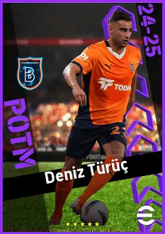 Deniz Türüç eFootball 2026 player card, 91 OVR RWF