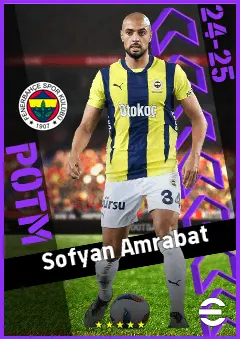 Sofyan Amrabat eFootball 2026 player card, 93 OVR DMF