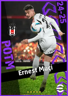 Ernest Muçi eFootball 2026 player card, 91 OVR RMF