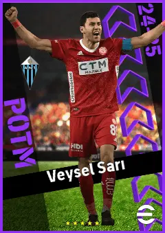 Veysel Sarı eFootball 2026 player card, 89 OVR CB