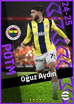 Oğuz Aydın eFootball 2026 player card, 91 OVR LMF