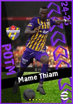 Mame Thiam eFootball 2026 player card, 91 OVR CF