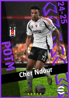 Cher Ndour eFootball 2026 player card, 91 OVR DMF