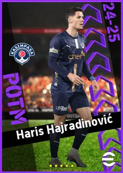 Haris Hajradinović eFootball 2026 player card, 91 OVR RMF