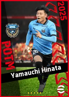 Yamauchi Hinata eFootball 2026 player card, 89 OVR RMF