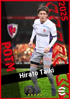 Hirato Taiki eFootball 2026 player card, 90 OVR CMF