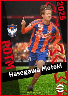 Hasegawa Motoki eFootball 2026 player card, 90 OVR CF