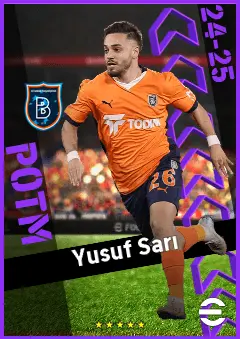 Yusuf Sarı eFootball 2026 player card, 91 OVR RMF