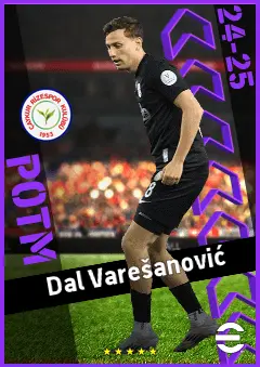 Dal Varešanović eFootball 2026 player card, 90 OVR AMF