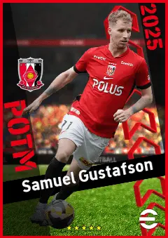 Samuel Gustafson eFootball 2026 player card, 90 OVR DMF
