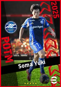 Soma Yuki eFootball 2026 player card, 91 OVR AMF