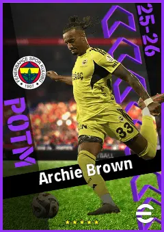 Archie Brown eFootball 2026 player card, 91 OVR LB