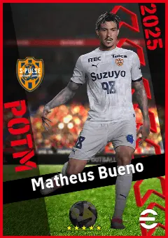 Matheus Bueno eFootball 2026 player card, 91 OVR DMF
