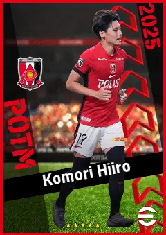 Komori Hiiro eFootball 2026 player card, 90 OVR CF
